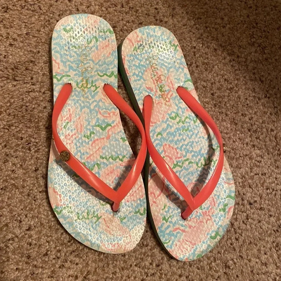 Lilly Pulitzer Pool  Flip Flops in Spa Blue - Picture 2 of 7